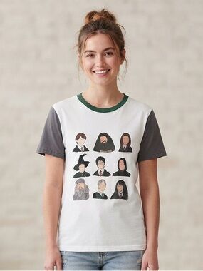 NORA MADISON Harry Potter Character Graphic Tee XL 23.5” p2p White Multi EUC
